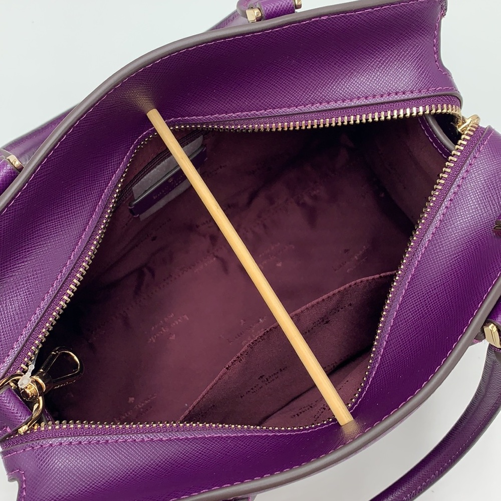 KATE SPADE Madison Saffiano Leather Medium Satchel RIPE PLUM COLOR - Picture 9 of 13